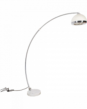 Vintage Italian Arc Lamp in Marble and Metal, 1970s