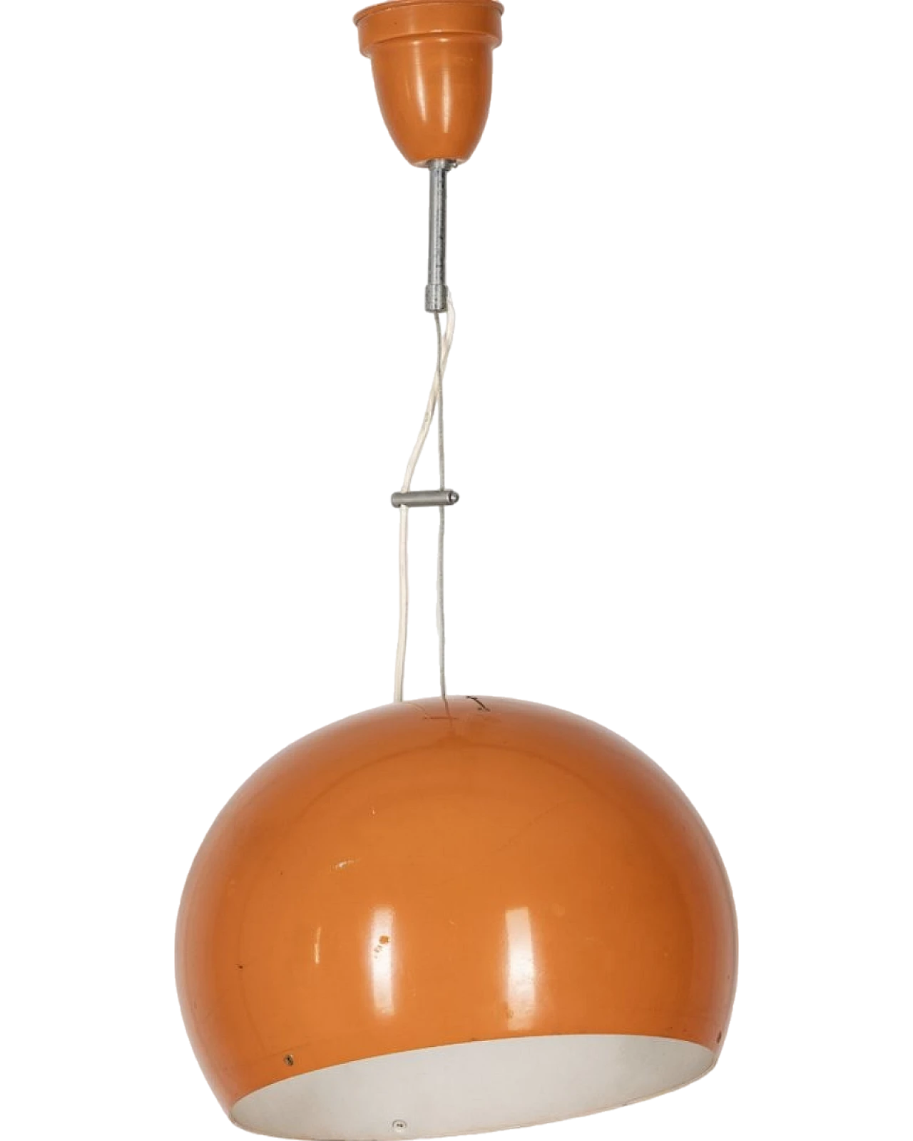 Vintage Italian Ceiling Light in Orange Metal, 1970s 12