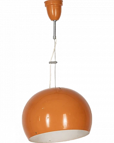 Vintage Italian Ceiling Light in Orange Metal, 1970s