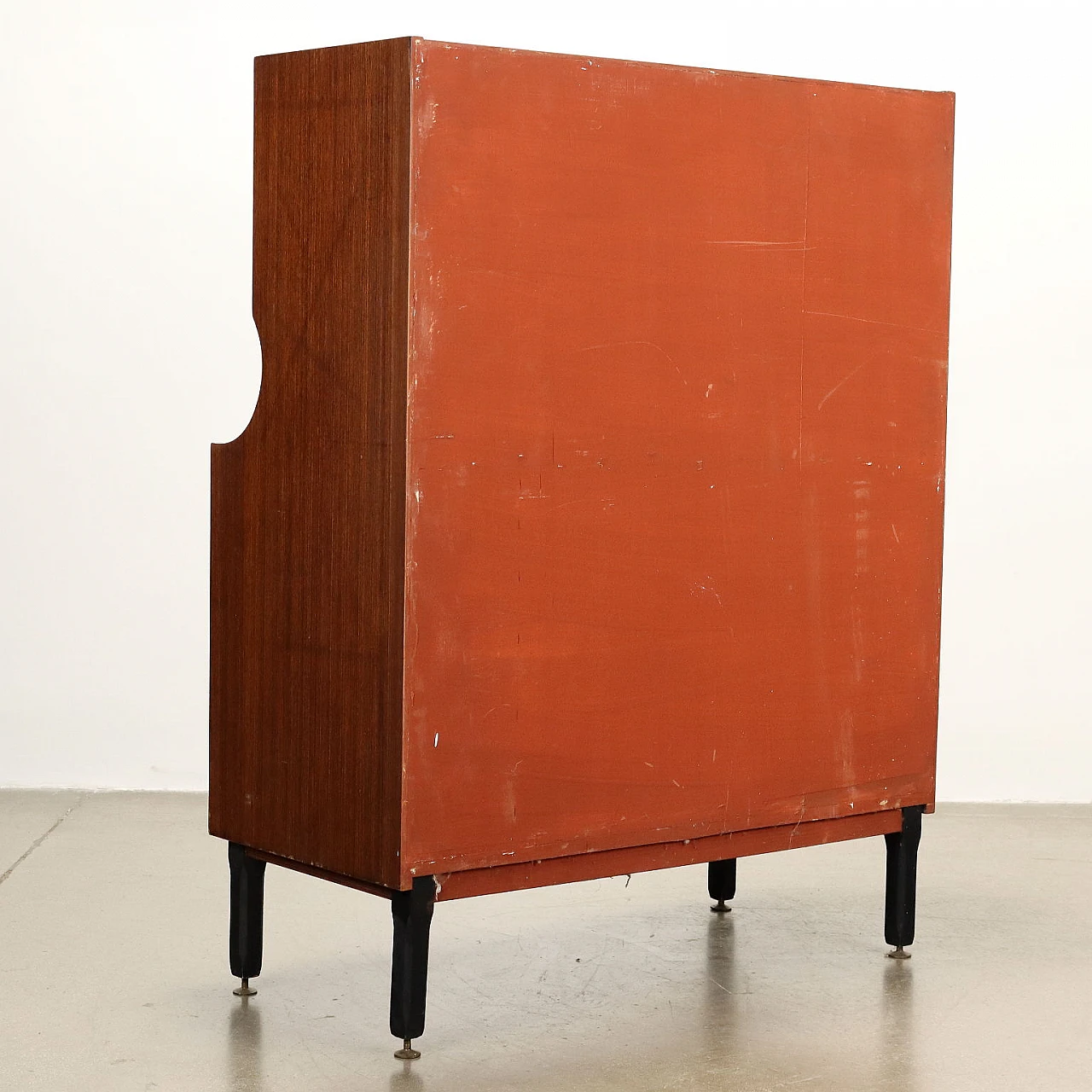 Sideboard in exotic wood veneer and glass, 1960s 9