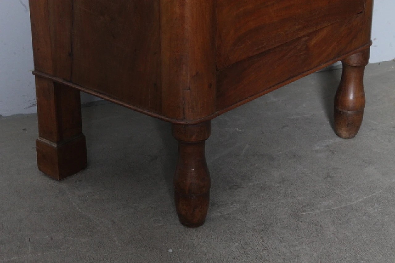 Lombard Charles X three-drawer sideboard in solid walnut, 1820 5