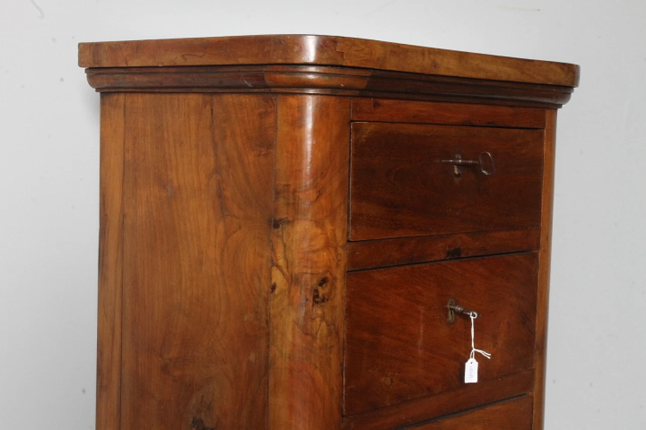 Lombard Charles X three-drawer sideboard in solid walnut, 1820 7