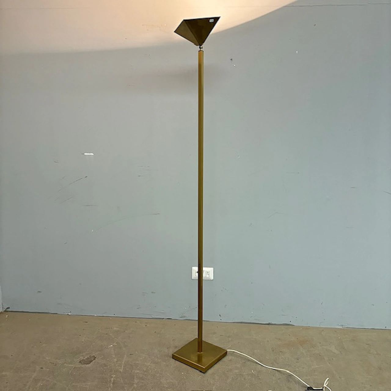 Lampada in ottone cromata oro, anni '70 5