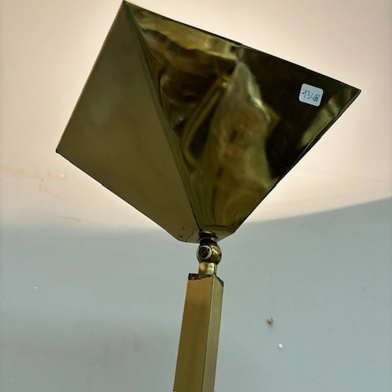 Lampada in ottone cromata oro, anni '70 8