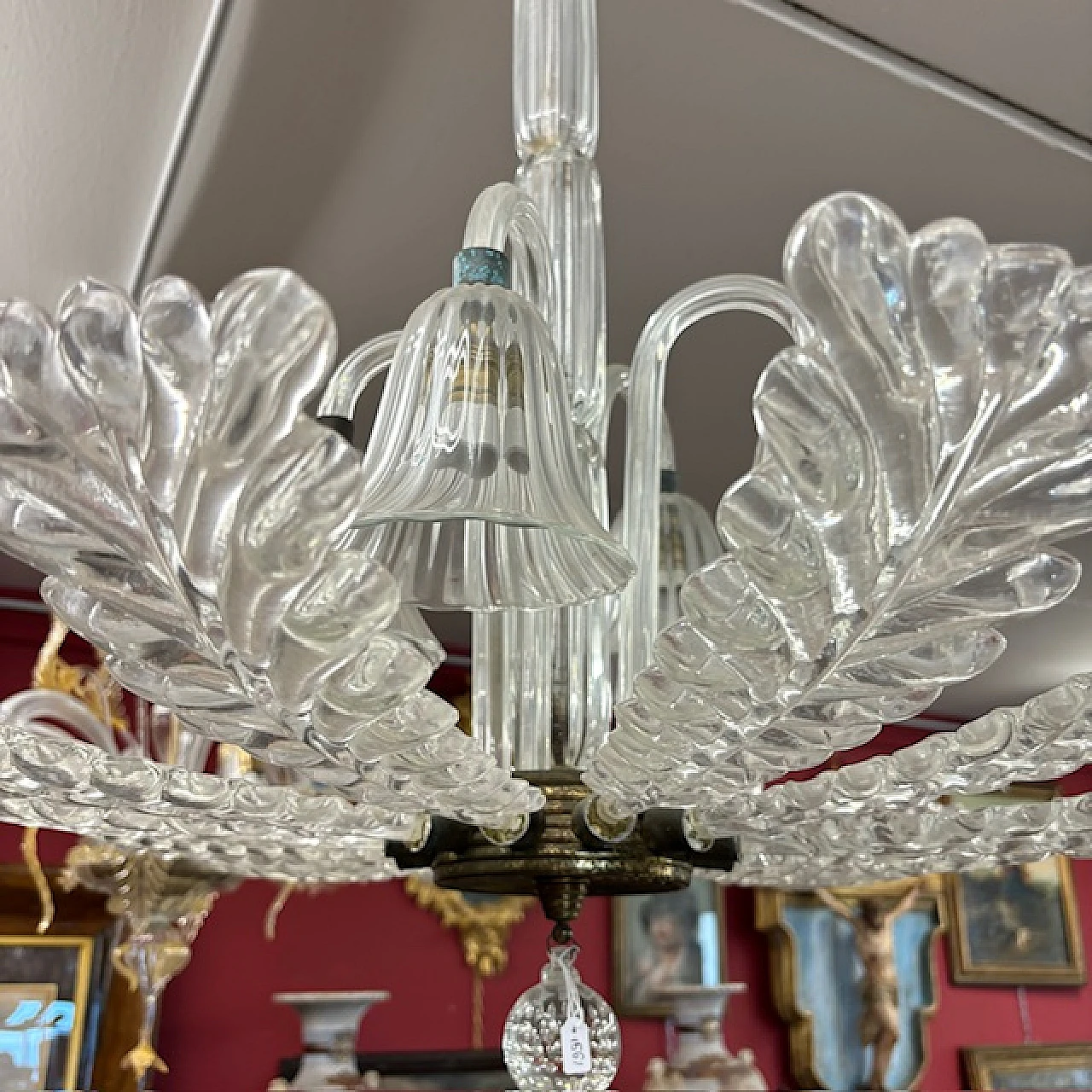 Ercole Barovier  Art Deco chandelier hadmade glass,  1930s 2