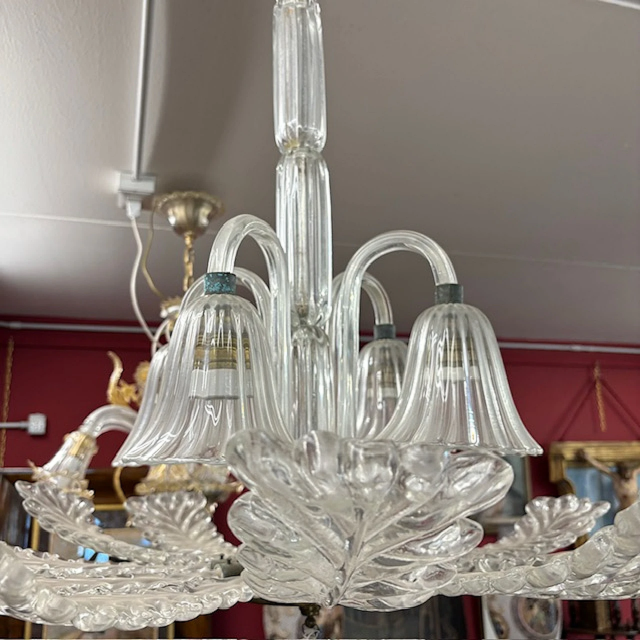 Ercole Barovier  Art Deco chandelier hadmade glass,  1930s 4