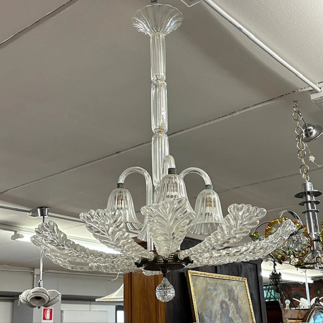 Ercole Barovier  Art Deco chandelier hadmade glass,  1930s 9