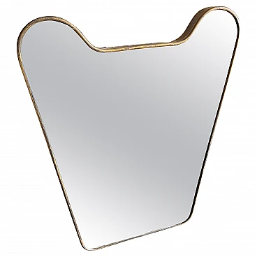 Brass wall mirror attributed to Gio Ponti, 1950s