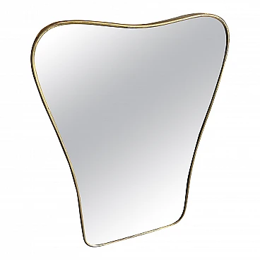 Brass wall mirror attributed to Gio Ponti, 1950s