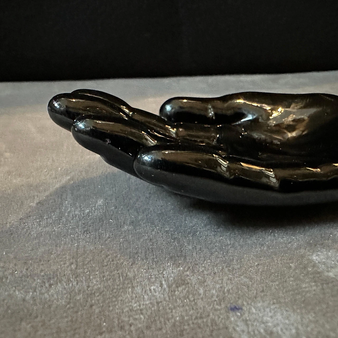 Black Murano glass paperweight by Alfredo Barbini, 1990s 5