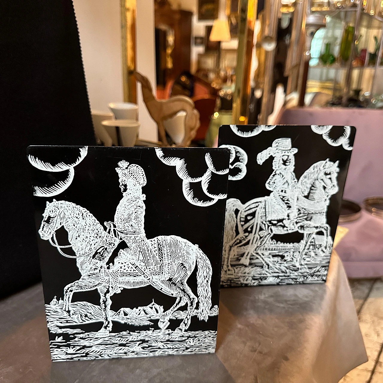 Pair of metal bookends by Piero Fornasetti, 1950s 9