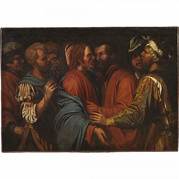 The Kiss of Judas Italian painting, 17th century