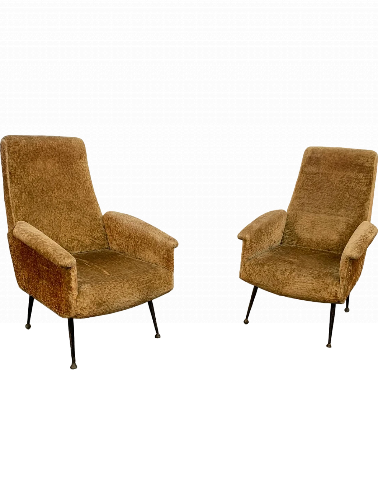 Pair armchairs with metal legs, 50s 11