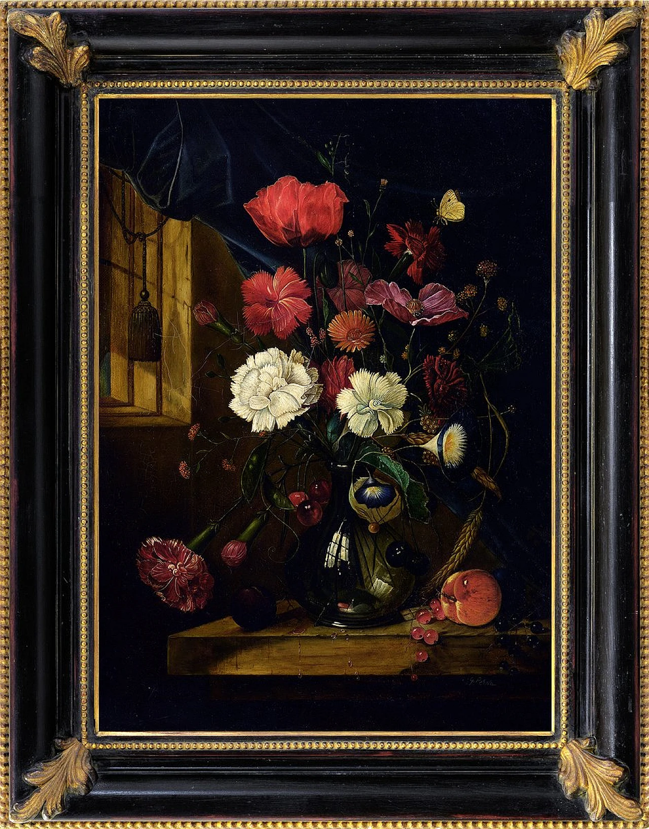 Still Life, oil on canvas by Giovanni Perna with frame, 1970s 1