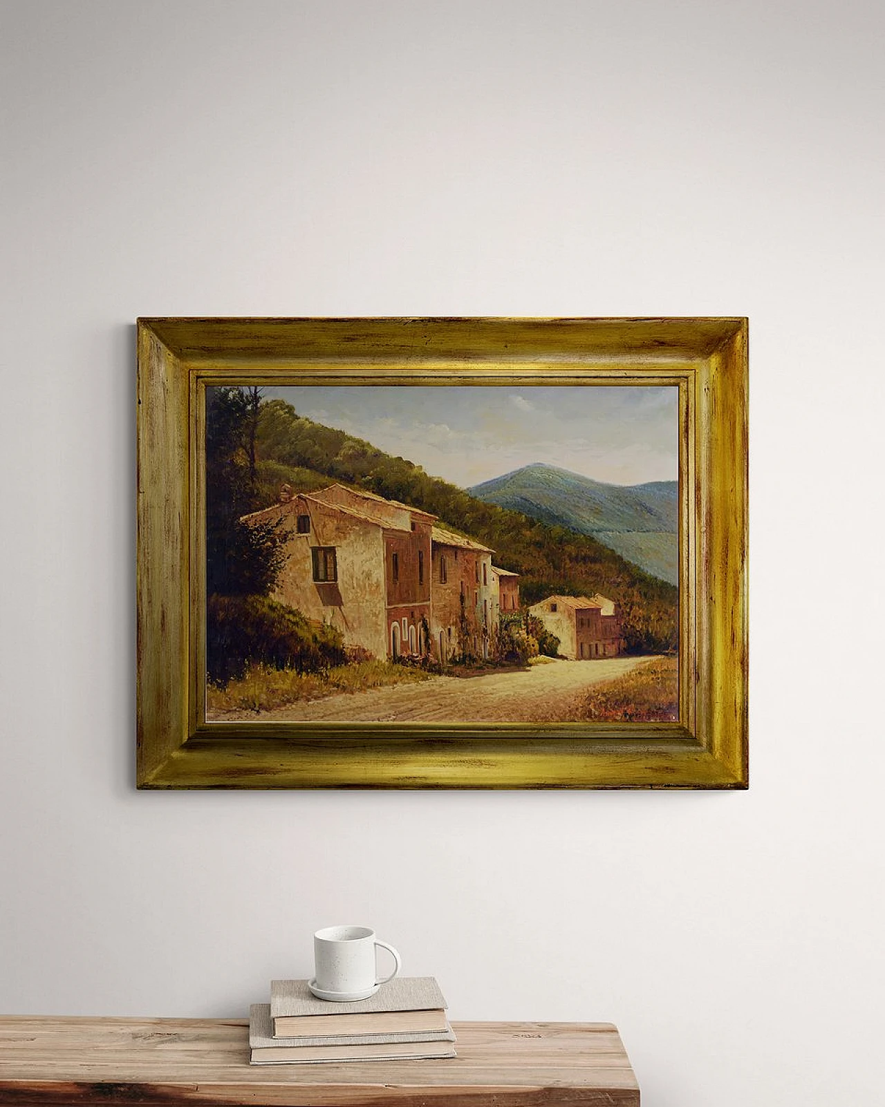 Paesaggio di campagna, olio su tela di Armando Romano, anni '80 2