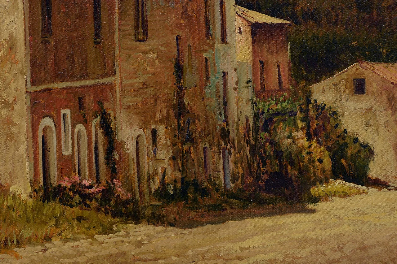 Paesaggio di campagna, olio su tela di Armando Romano, anni '80 5