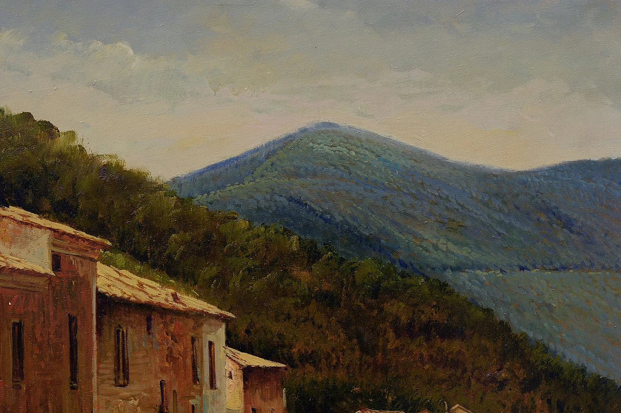 Paesaggio di campagna, olio su tela di Armando Romano, anni '80 6