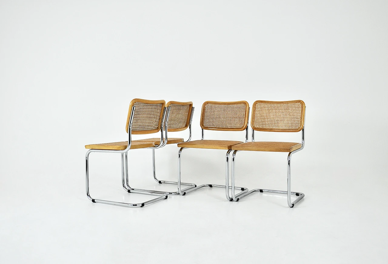 4 sedie da pranzo stile B32 di Marcel Breuer, anni '90 1