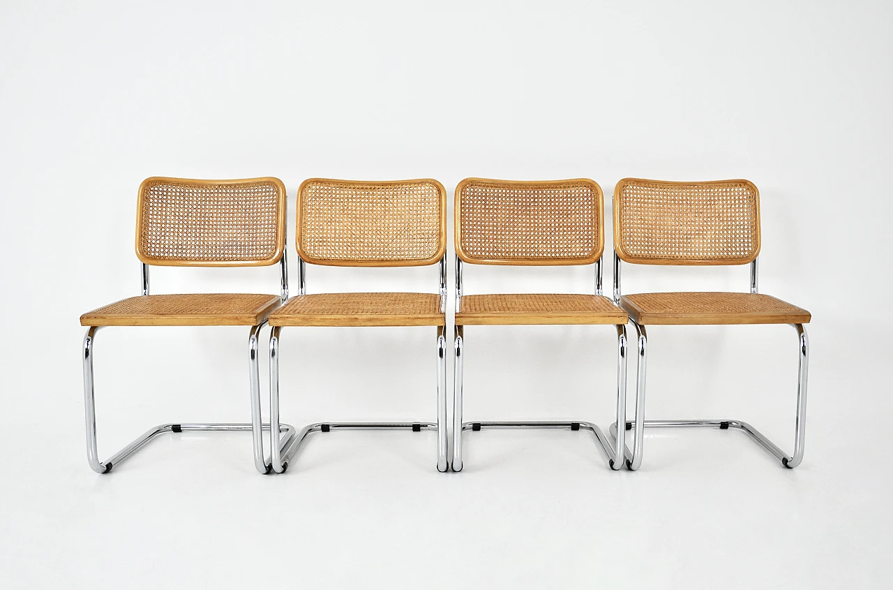 4 sedie da pranzo stile B32 di Marcel Breuer, anni '90 3