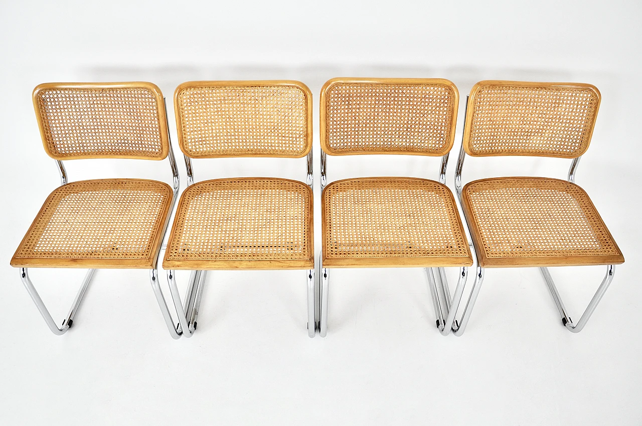 4 sedie da pranzo stile B32 di Marcel Breuer, anni '90 7