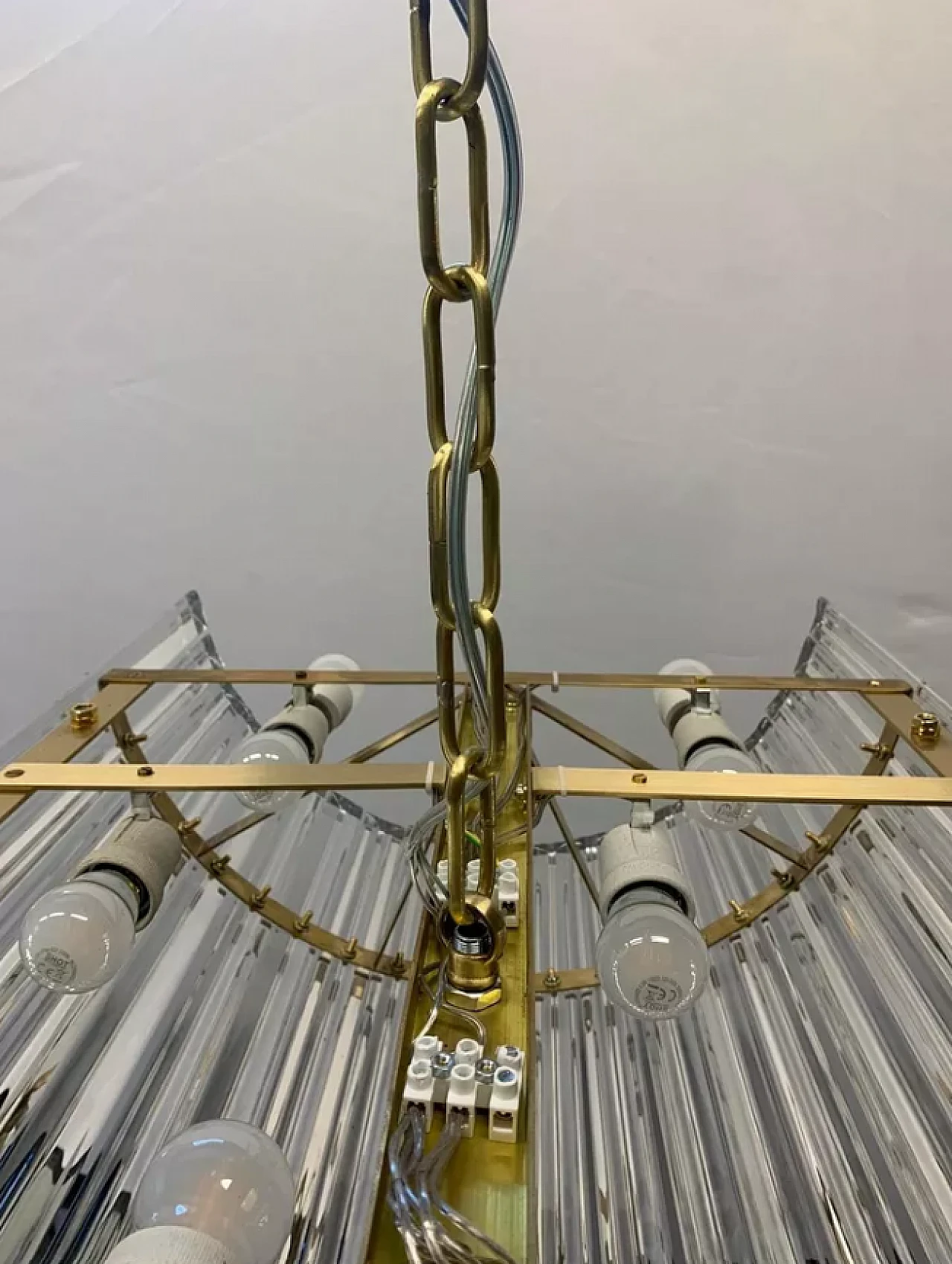 Murano glass and brass chandelier by Enrico Neri &c.snc, late 20th cen 5