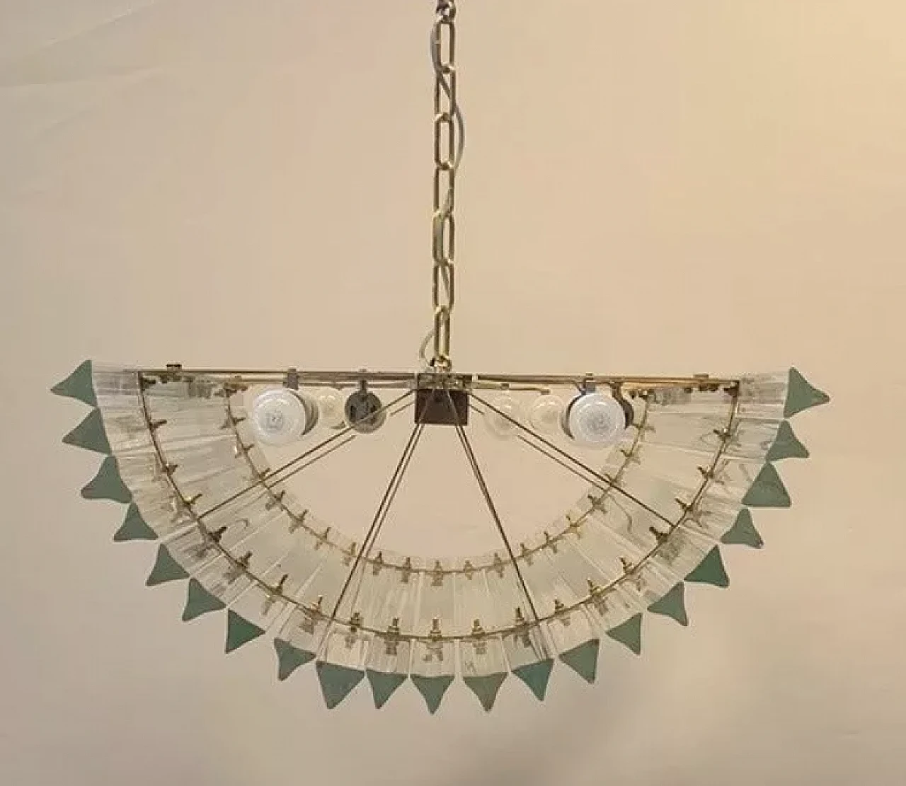 Murano glass and brass chandelier by Enrico Neri &c.snc, late 20th cen 9