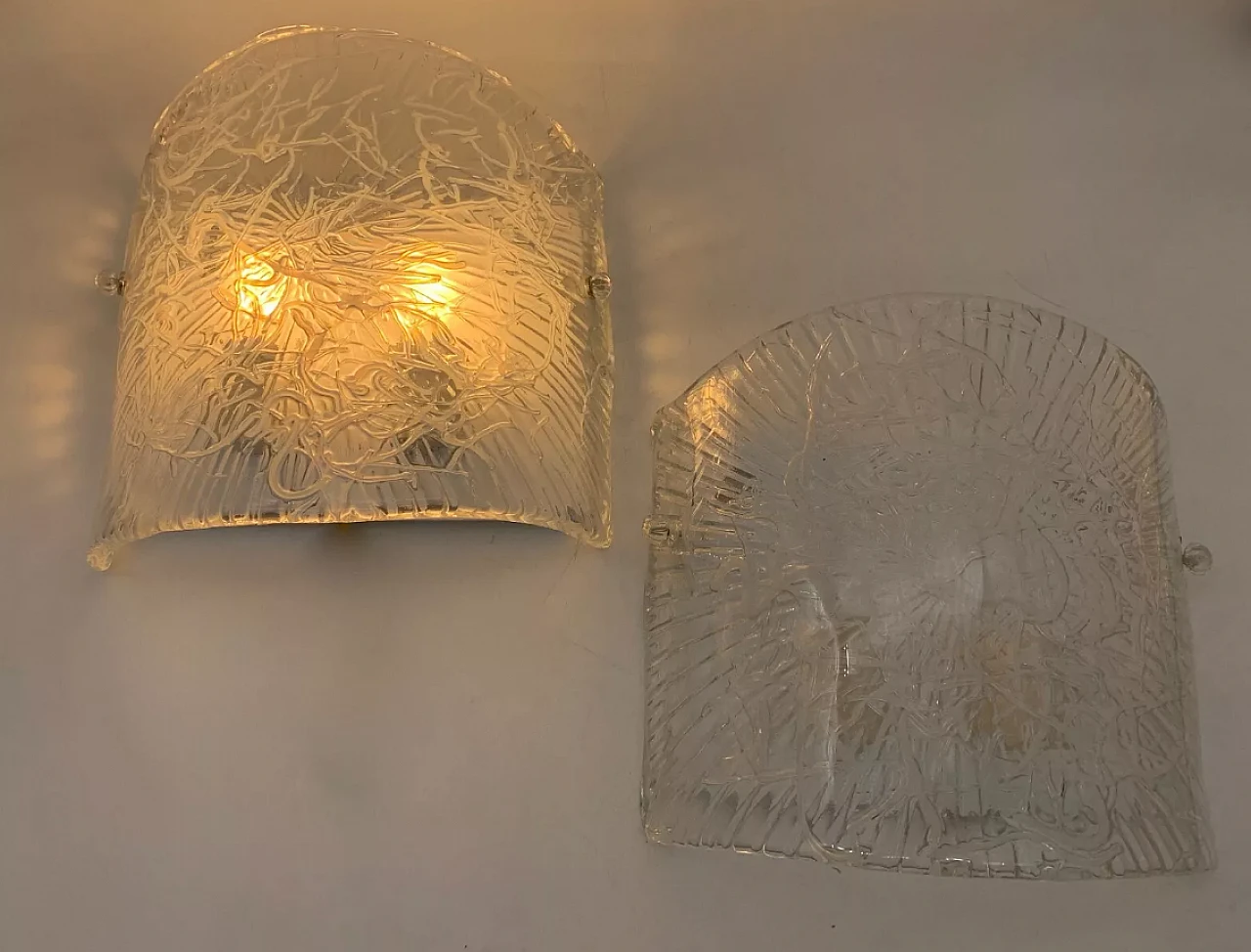 Pair of Murano glass wall lamps, 2000s 1