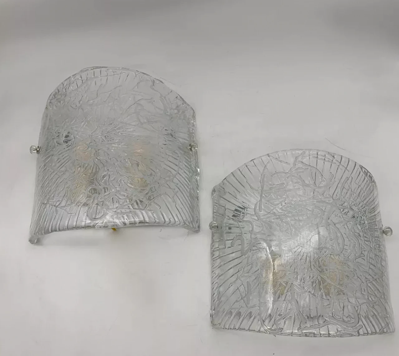 Pair of Murano glass wall lamps, 2000s 5