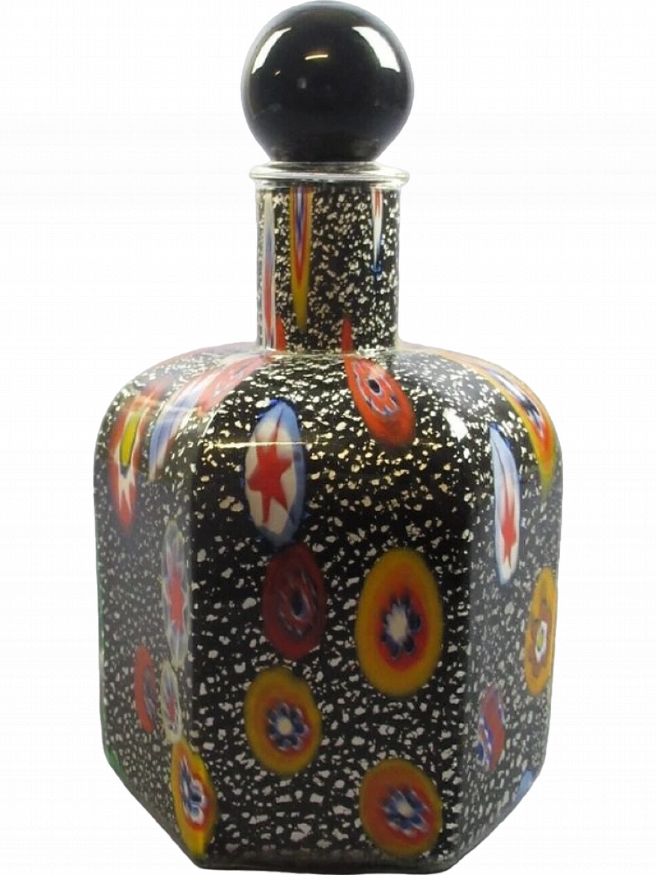 Murano glass bottle by Michielotto with Murrine signed 1988 17