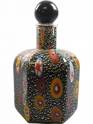 Murano glass bottle by Michielotto with Murrine signed 1988