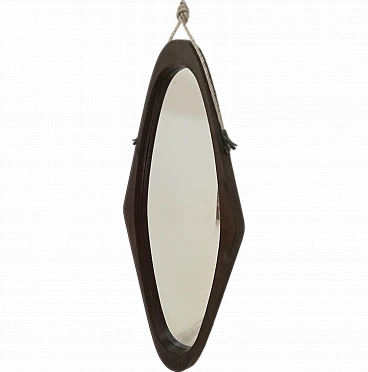 Nordic vintage teak mirror