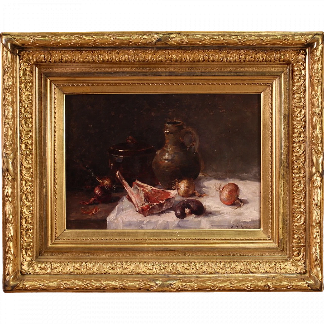 Splendid still life, signed painting from the 19th century 16