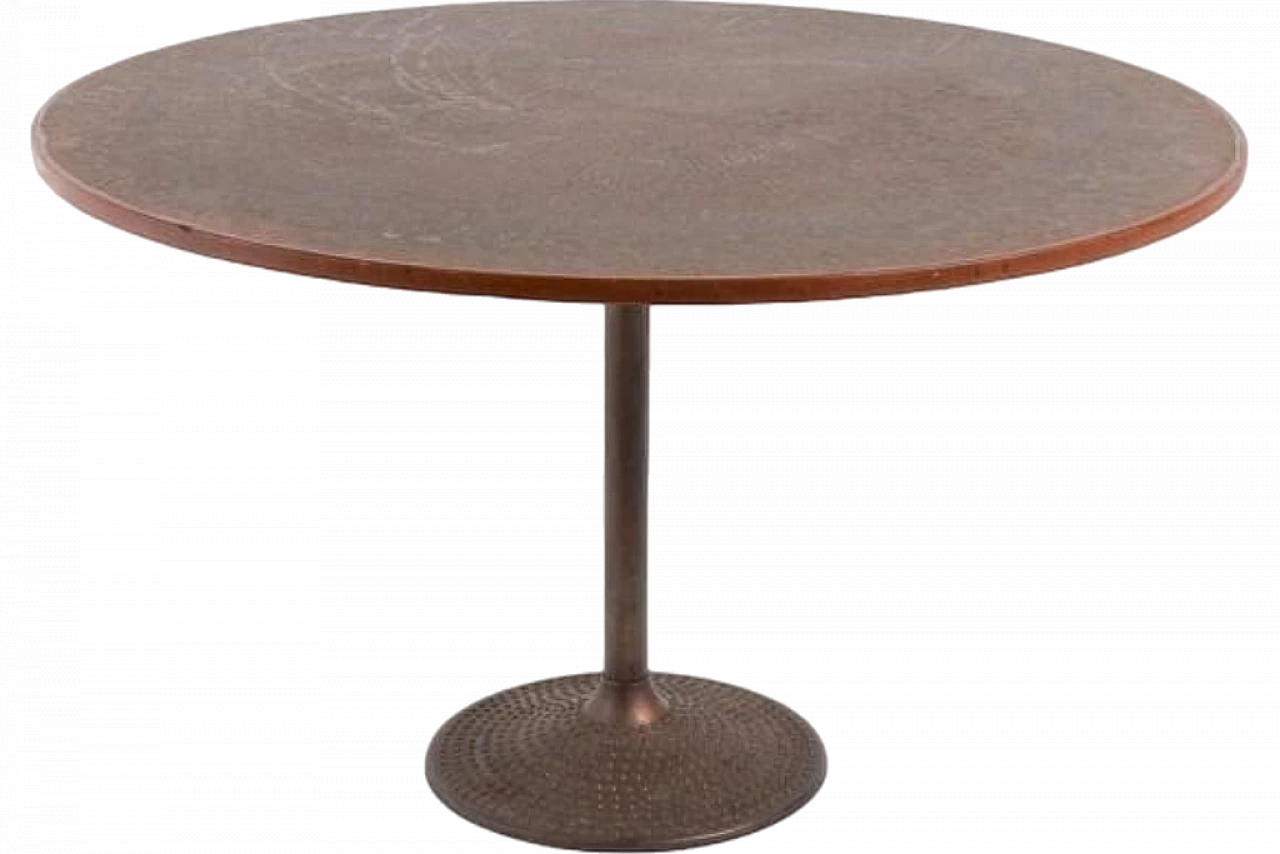 Scandinavian Modern Coffee Table with Inlaid Copper, 1960s 7