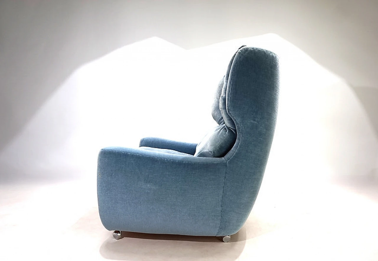 Sedia in mohair Carl Straub blu ghiaccio, anni '60 5