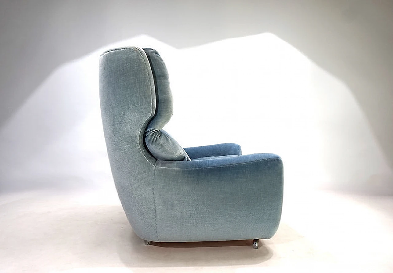 Sedia in mohair Carl Straub blu ghiaccio, anni '60 8