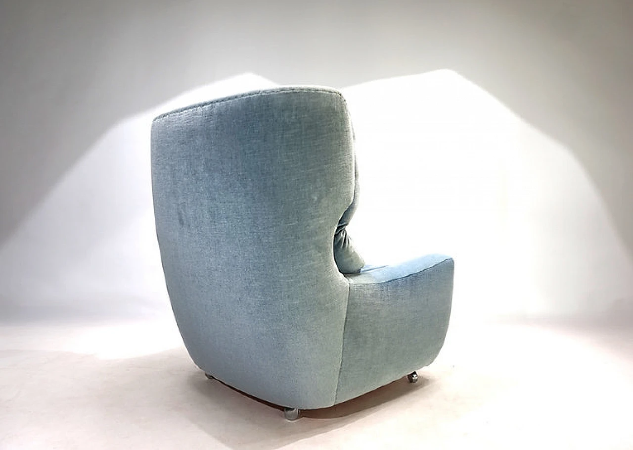 Sedia in mohair Carl Straub blu ghiaccio, anni '60 12