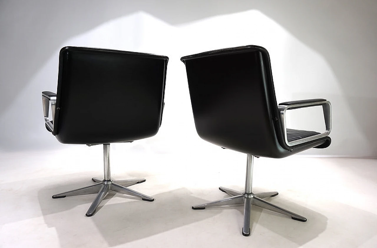 Pair of Wilkhahn Delta leather chairs by Delta Group, 1960s 2