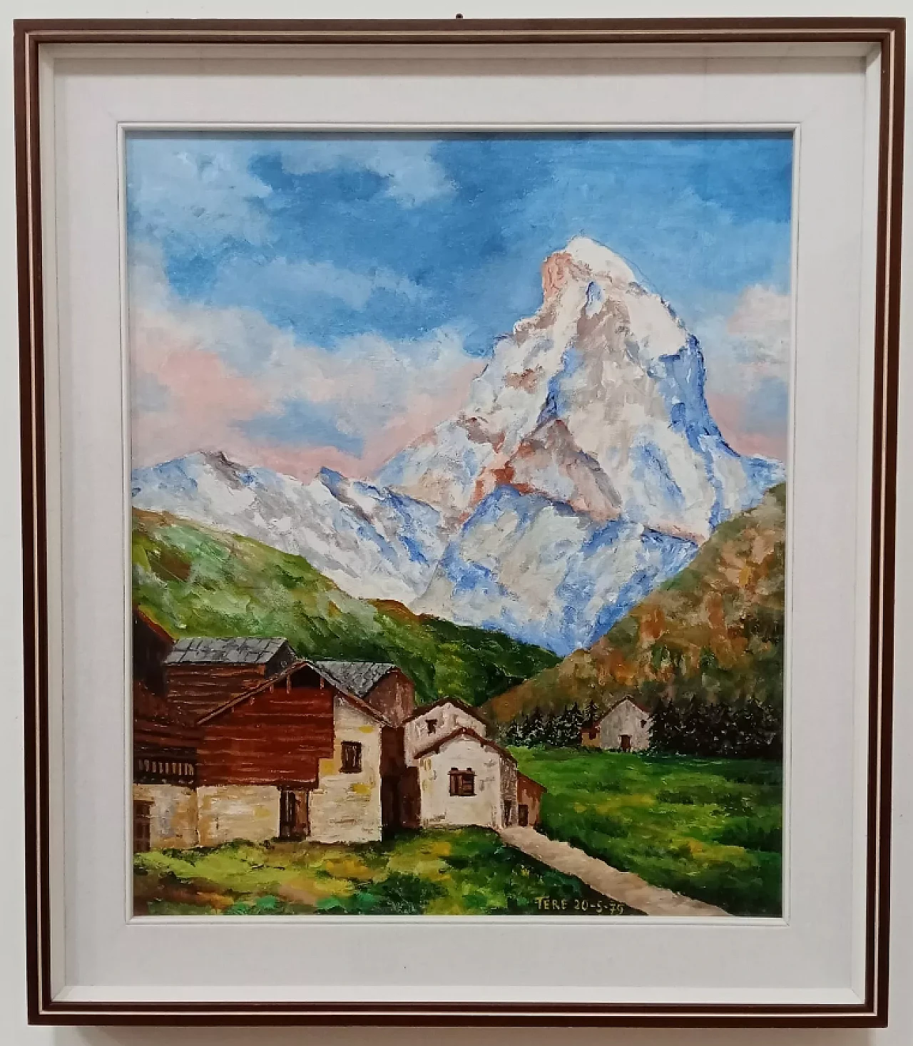 Monte Cervino, olio su tela di Tere, anni '70 1