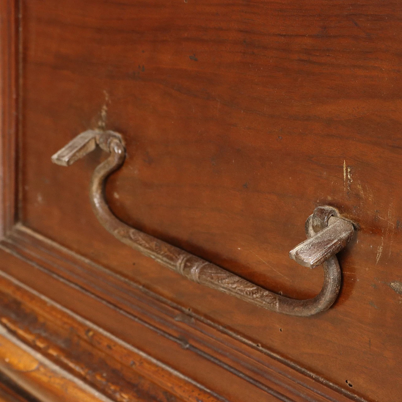 Antique chest wood iron, XVIII Century 8