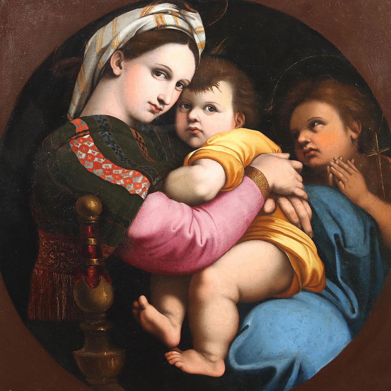 Copy of Madonna della Seggiola, oil on canvas, 19th century 3