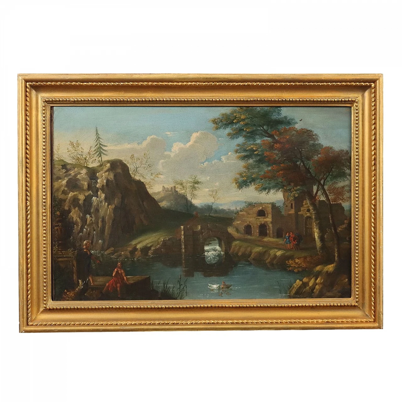 Landscape with Ruins and Figures, oil on canvas, 18th century 1