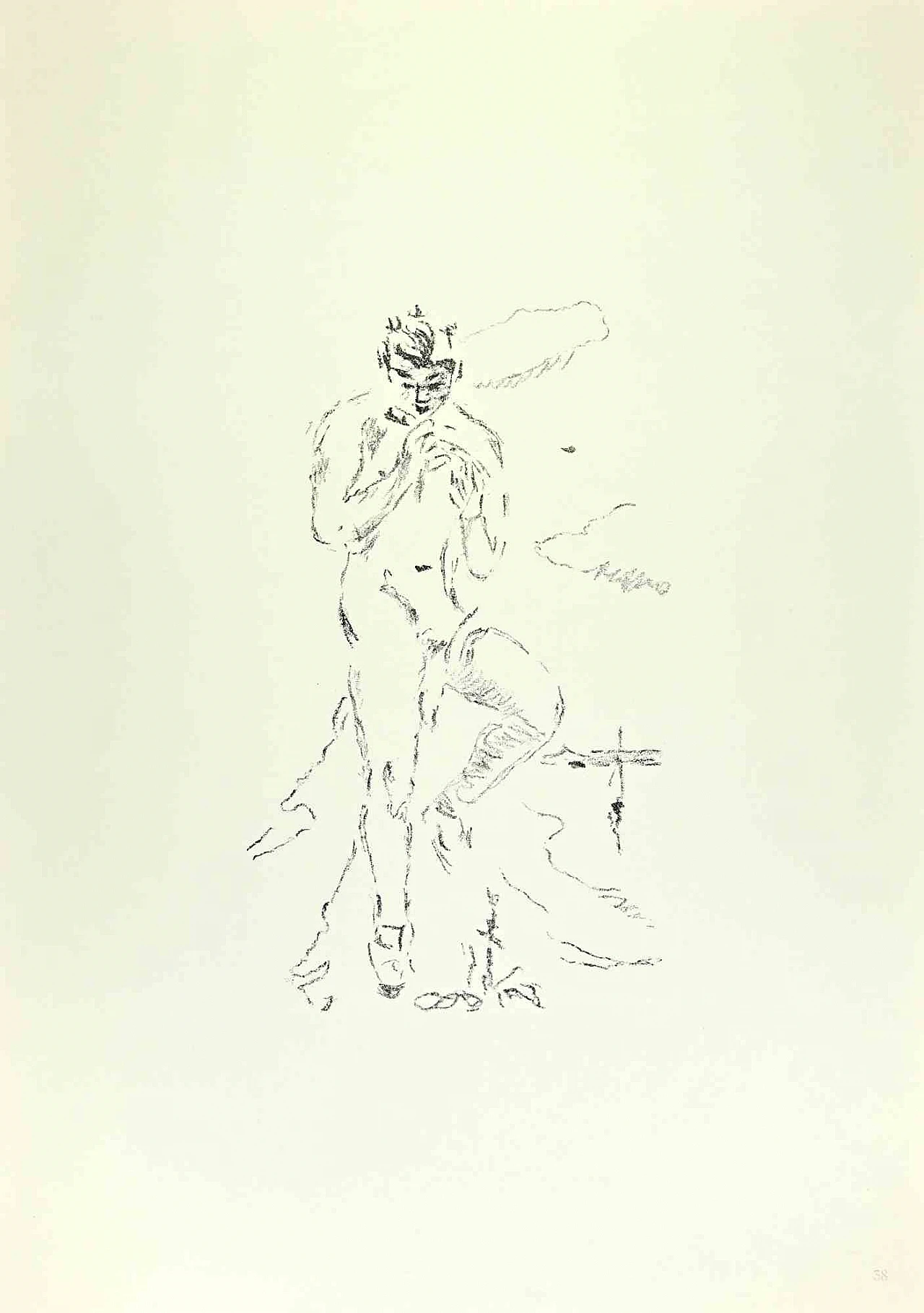 Filippo de Pisis, flautista, litografia 1960-1979 1