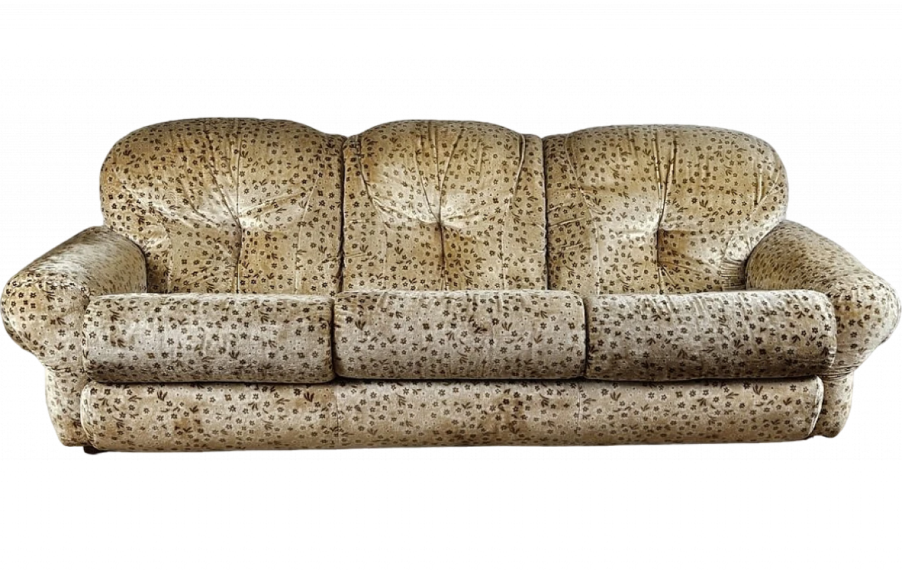 Three-seater padded and upholstered Sofa, 1970s 32