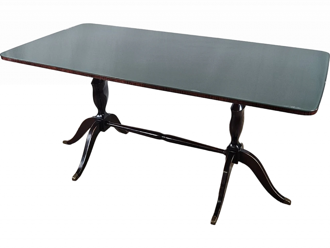 Mid-Century dining table with green glass top, 1950 27