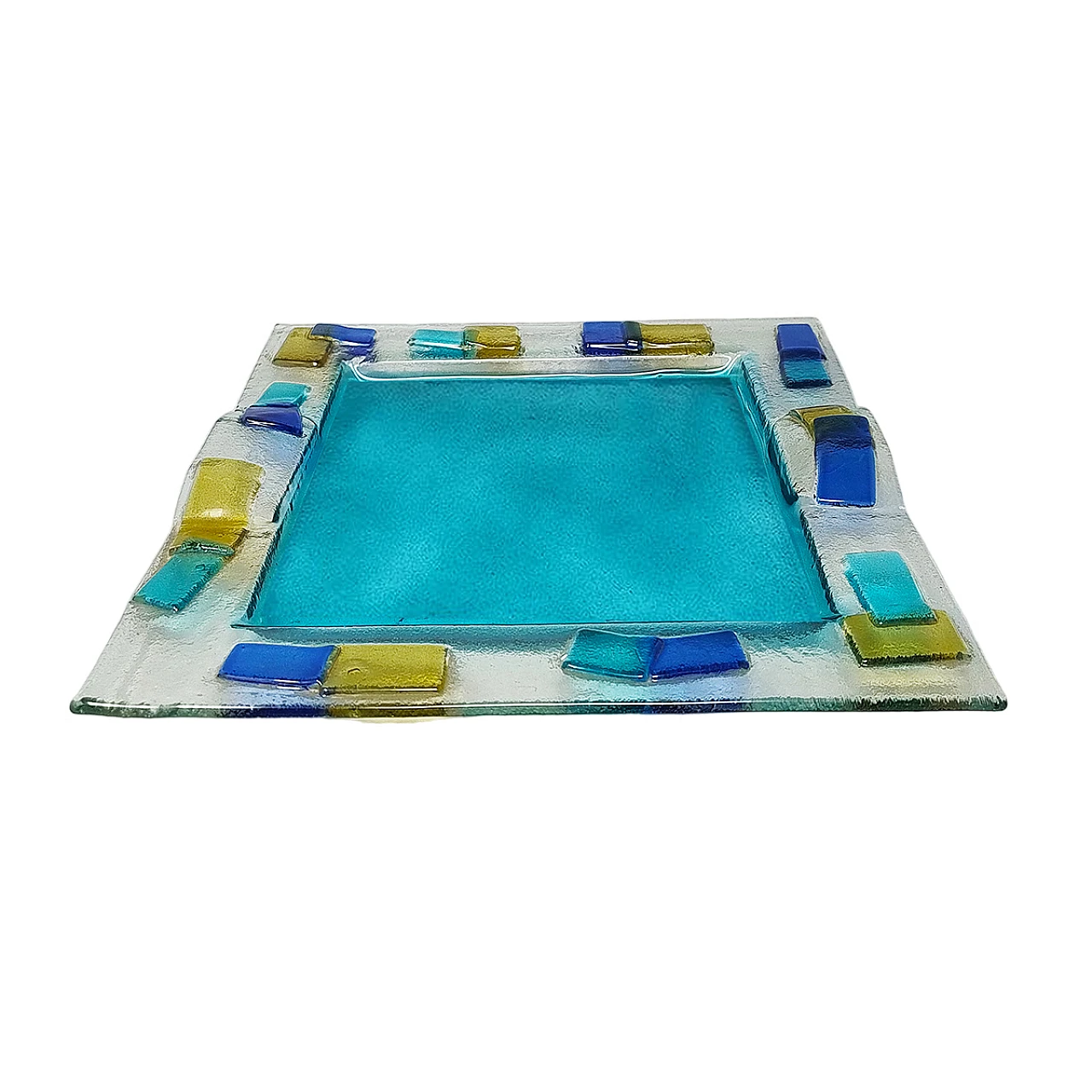 Polychrome Murano Glass Tray By Albatros, 1970s 1