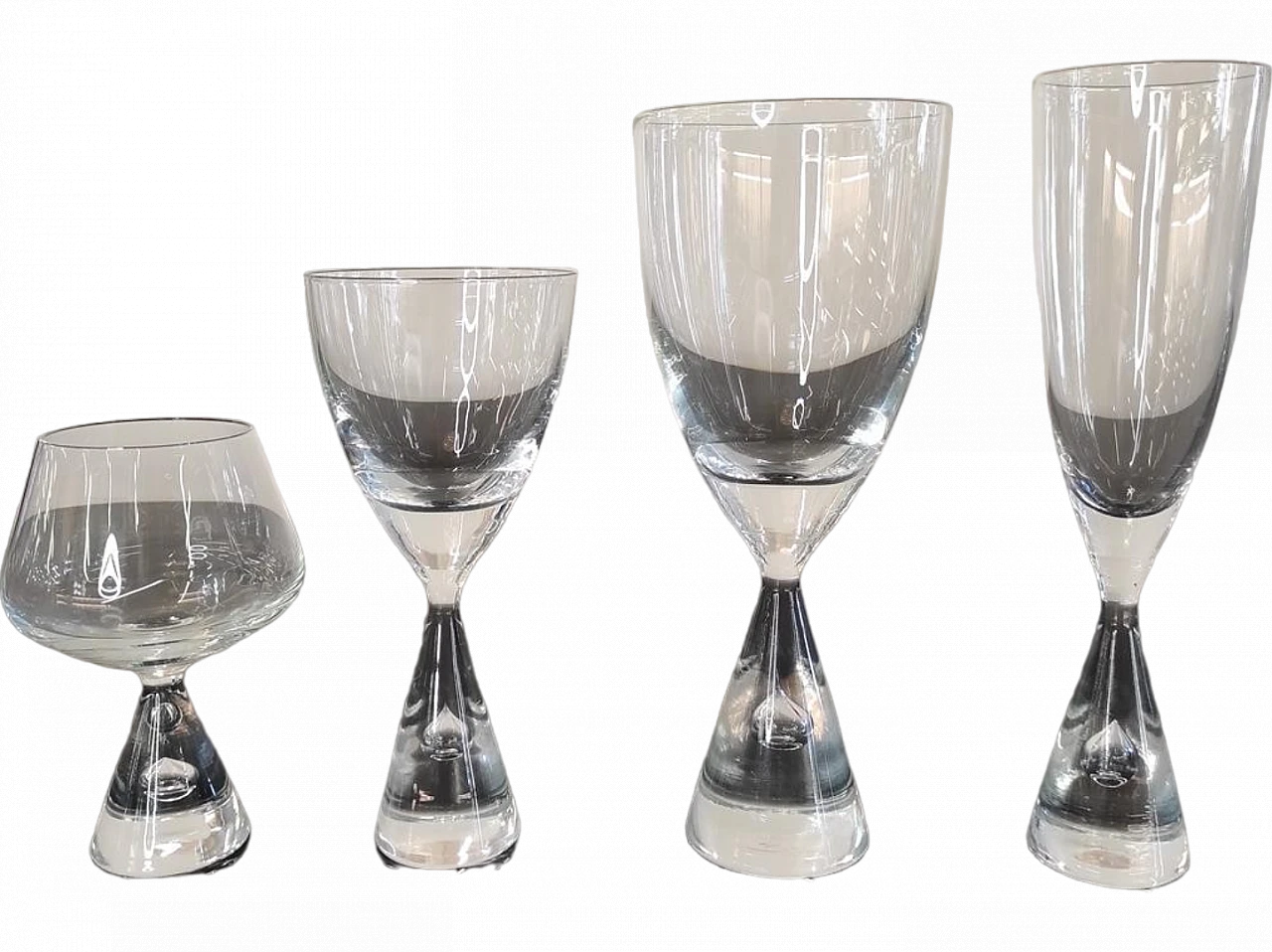 Holmegaard Crystal Princess crystal glass set, 1960s 22