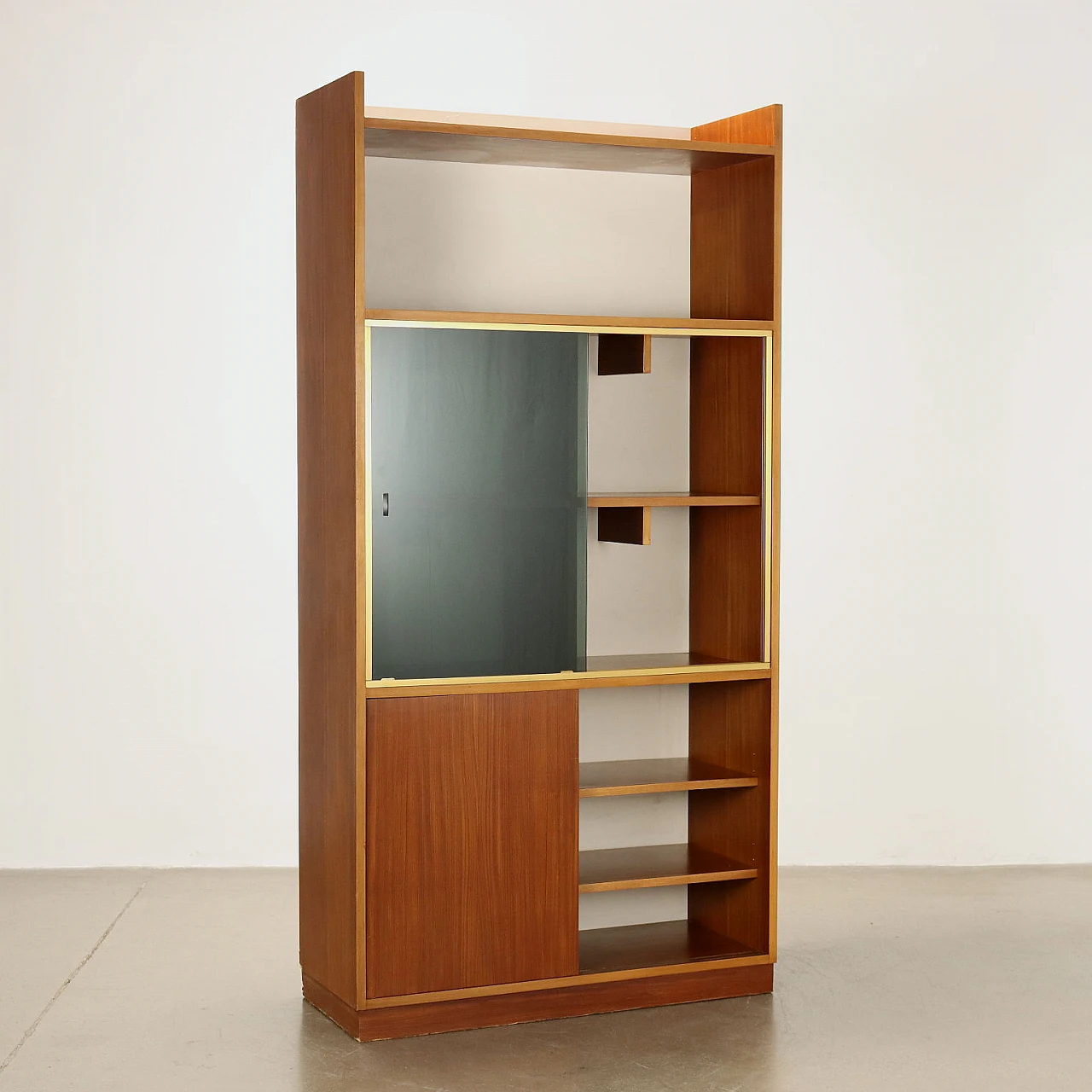 Cabinet aluminium mahogany veneer, 1960s 3