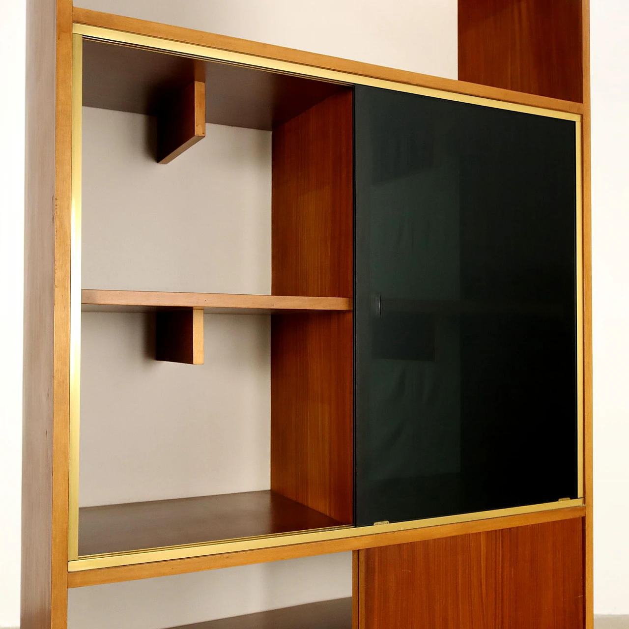 Cabinet aluminium mahogany veneer, 1960s 4