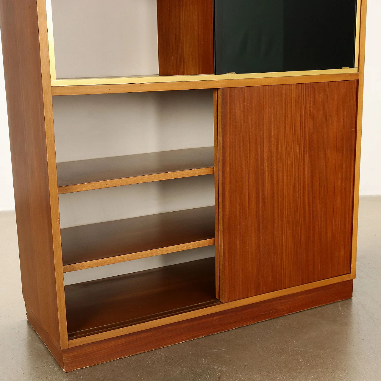 Cabinet aluminium mahogany veneer, 1960s 5