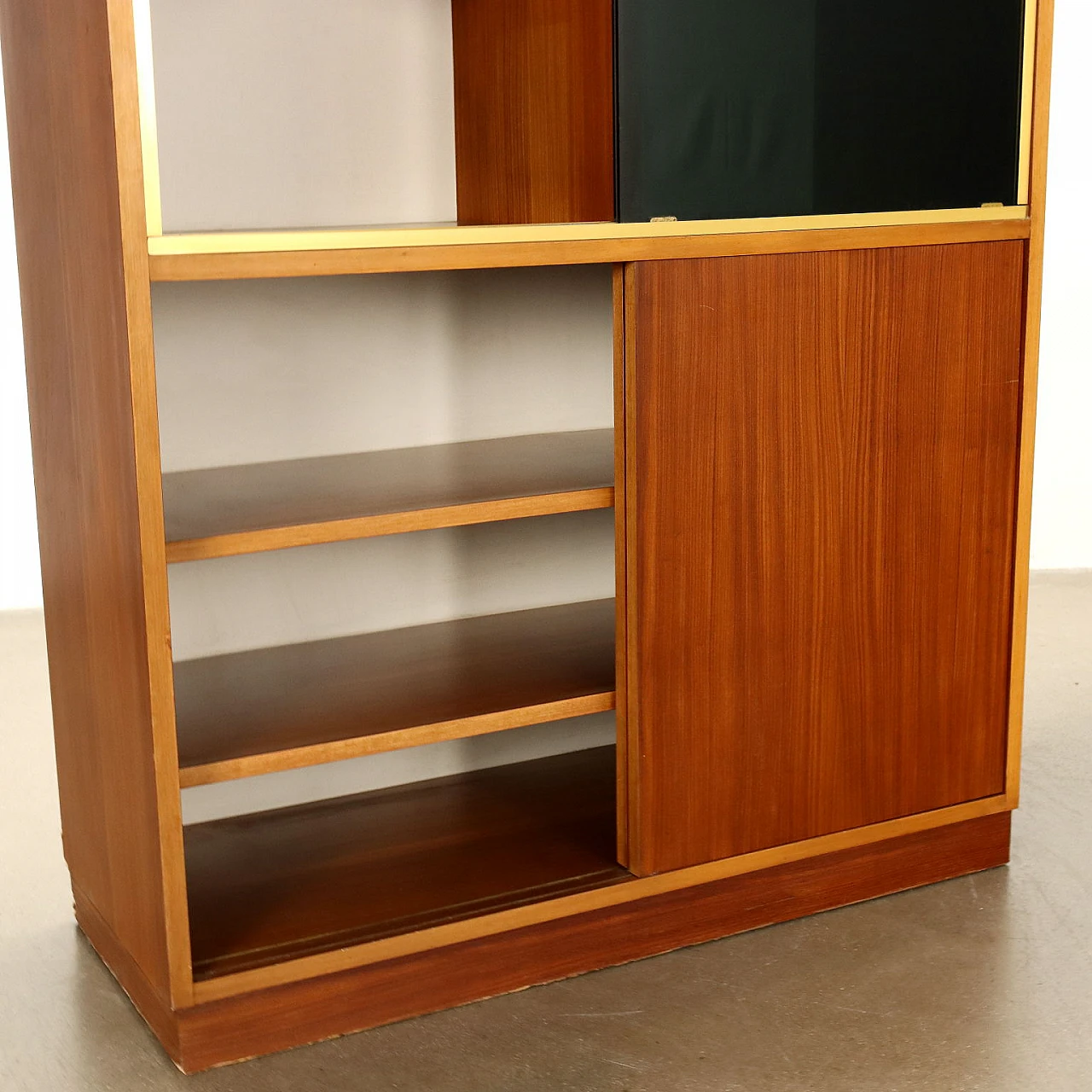 Cabinet aluminium mahogany veneer, 1960s 6